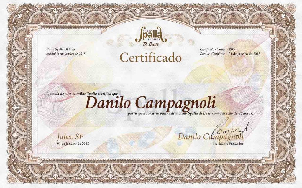 certificado curso de violino online spalla di base